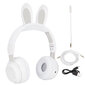 Rabbit Ear Bluetooth 5.0 kõrvaklapid, kokkuklapitavad laste juhtmevabad peakomplektid värvilise LED-valgustusega PC-tahvelarvuti jaoks võrguõppevalge цена и информация | Kõrvaklapid | kaup24.ee