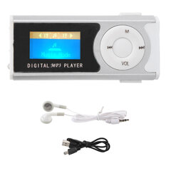 Портативный спортивный MP3-фонарик Mini BackClip LCD Mini Screen Music Media Player (серебристый) цена и информация | Наушники | kaup24.ee