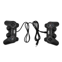 tk universaalne USB juhtmega mängukontroller mängupult Double Shock Vibration Dual Joystick arvuti jaoks hind ja info | Mängukonsoolide lisatarvikud | kaup24.ee