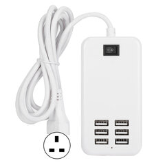 Laadija adapter 6 pordiga 30 W USB lauaarvuti kiirlaadimisjaama jaotur 100?240VUK pistik hind ja info | Mängukonsoolide lisatarvikud | kaup24.ee