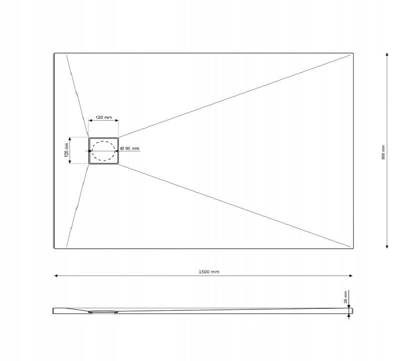 Granitan dušialus SMC Teja 150x90cm цена и информация | Dušialused | kaup24.ee