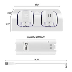 Зарядная док-станция, совместимая с удаленной зарядной станцией со светодиодным индикатором, две перезаряжаемые батареи цена и информация | Игровые приставки | kaup24.ee