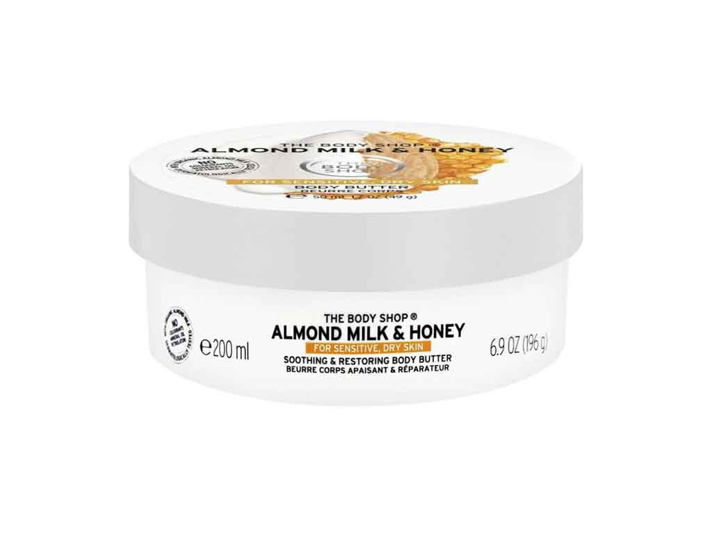 Rahustav ja taastav kehavõi The Body Shop Almond Milk & Honey 200 ml цена и информация | Kehakreemid, kehaspreid | kaup24.ee