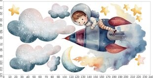 Laste seinakleebised Rocket Space Boy Astronaut 120x240 hind ja info | Seinakleebised | kaup24.ee