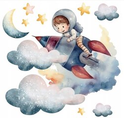 Laste seinakleebised Rocket Space Boy Astronaut 120x240 цена и информация | Декоративные наклейки | kaup24.ee