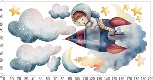 Laste seinakleebised Rocket Space Boy Astronaut 100x200 цена и информация | Декоративные наклейки | kaup24.ee