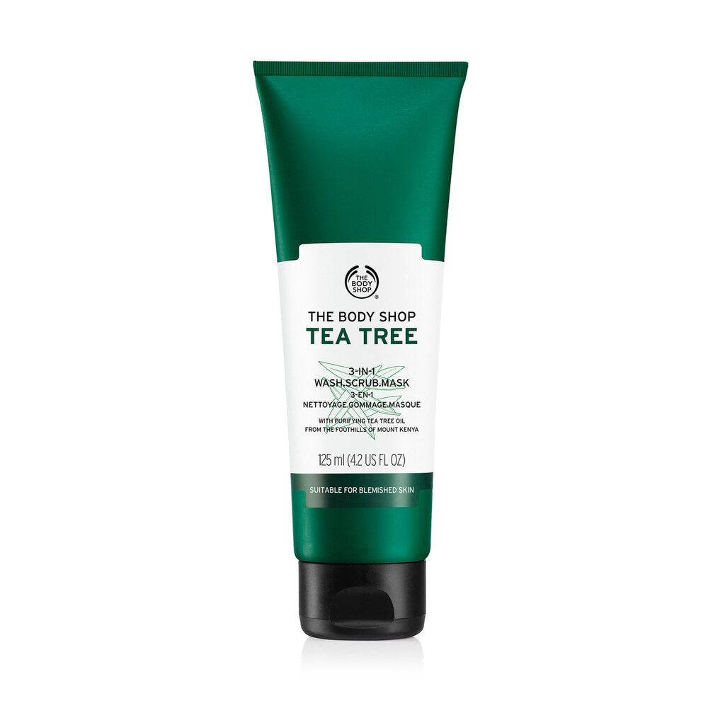 Näokoorija The Body Shop Tea Tree 3 in 1 125 ml hind ja info | Näopuhastusvahendid | kaup24.ee