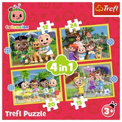 Cocomelon Puzzle 4in1 Meet the Heroes Trefl 3+ hind ja info | Pusled | kaup24.ee