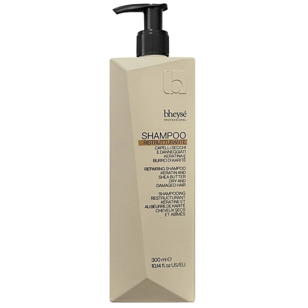 Taastav šampoon BHEYSE Repairing Shampoo with keratin and shea butter for dry and damaged hair, 300 ml цена и информация | Šampoonid | kaup24.ee