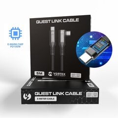 VortexVR kaabel 5m 10 GBPS PD100W (Fast charging) USB-C ja META QUEST LINK / OCULUS LINK vahel цена и информация | Очки виртуальной реальности | kaup24.ee