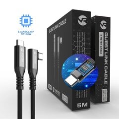 VortexVR kaabel 5m 10 GBPS PD100W (Fast charging) USB-C ja META QUEST LINK / OCULUS LINK vahel цена и информация | Очки виртуальной реальности | kaup24.ee