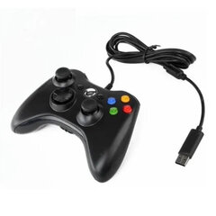 Juhtmega mängupult Xbox 360 jaoks universaalne vibratsioon juhtmega joystick mängukontroller Androidile arvutile, must hind ja info | Mängukonsoolide lisatarvikud | kaup24.ee