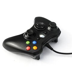 Juhtmega mängupult Xbox 360 jaoks universaalne vibratsioon juhtmega joystick mängukontroller Androidile arvutile, must hind ja info | Mängukonsoolide lisatarvikud | kaup24.ee