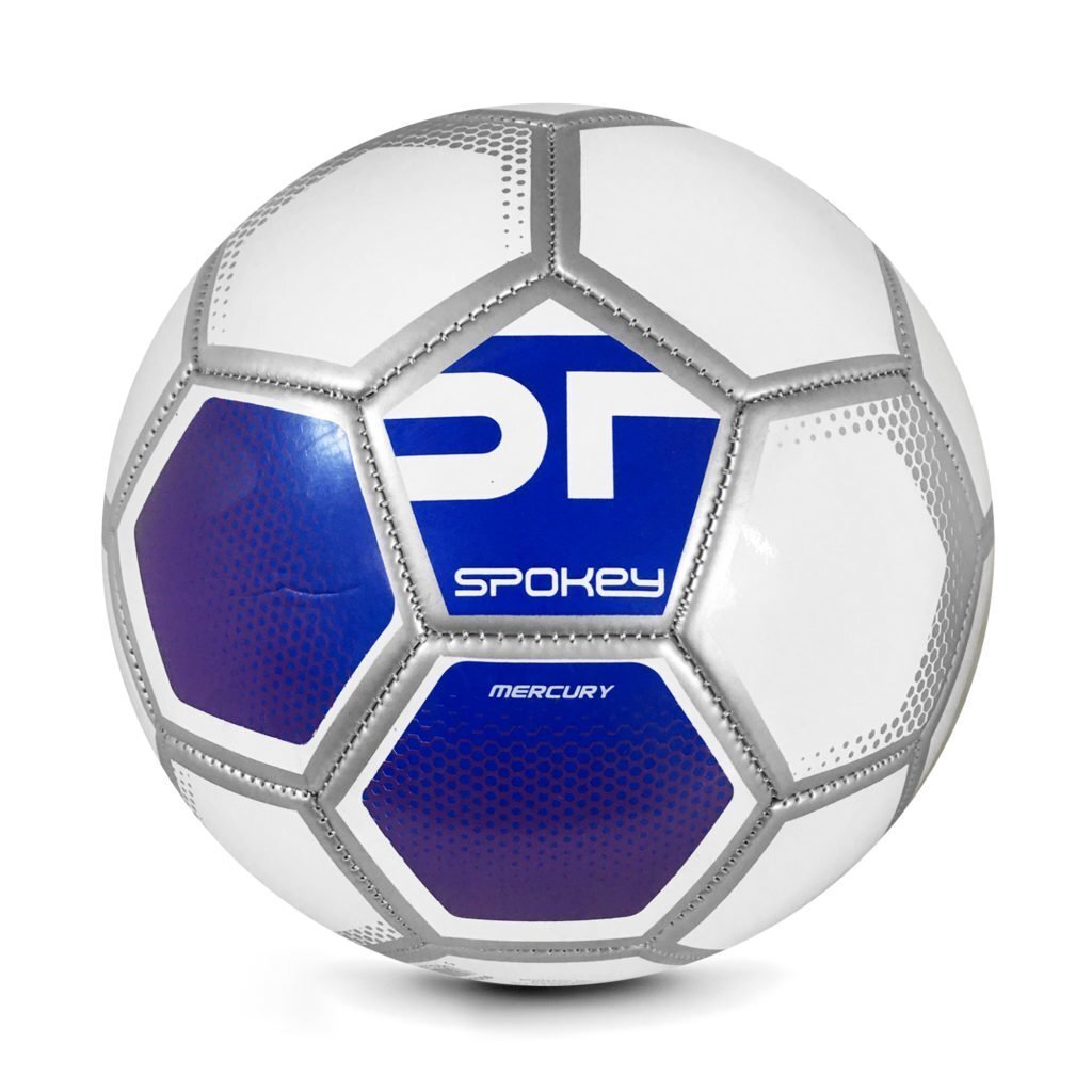 Jalgpalli pall Spokey Mercury, suurus 5, valge/sinine hind ja info | Jalgpalli pallid | kaup24.ee