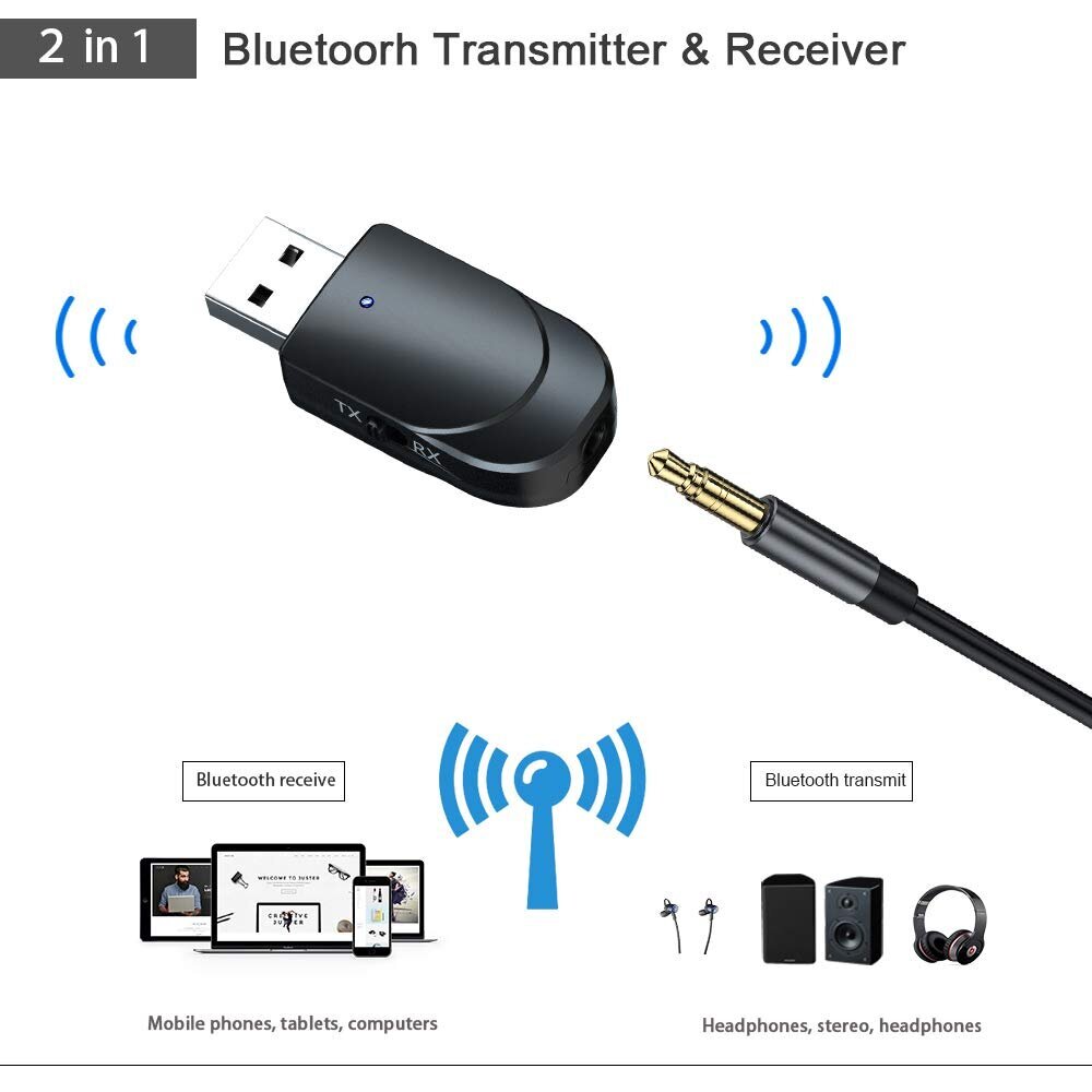 USB Bluetooth 5.0 saatja ja vastuvõtja цена и информация | USB jagajad, adapterid | kaup24.ee