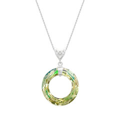 Naiste kaelakee DiamondSky "Cosmic Ring (Luminous Green)" Swarovski kristallidega DS01K743 hind ja info | Kaelakeed | kaup24.ee