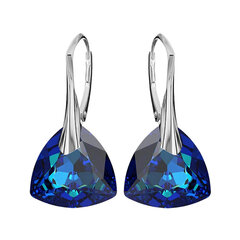 Серебряные серьги "Вечерний Блеск (Bermuda Blue)" с кристаллами Swarovski™ DS03A127 цена и информация | Серьги | kaup24.ee