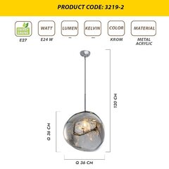 Ripplamp L1259 hind ja info | Rippvalgustid | kaup24.ee