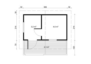 Saunamaja terrassiga Piha-Tuuri 12 цена и информация | Садовые сараи, дровницы | kaup24.ee