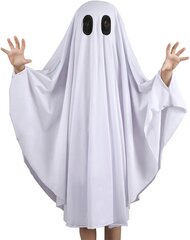 Unisex Kid Ghost Kostüüm Tüdrukule Halloweeni Meeldiv Kleit Cosplay Poiss White Boo Ghost Mantel Lapse Õudne trikk või kohtlemine цена и информация | Карнавальные костюмы | kaup24.ee