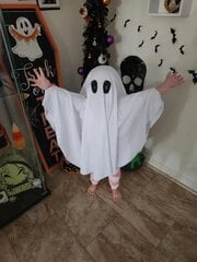 Unisex Kid Ghost Kostüüm Tüdrukule Halloweeni Meeldiv Kleit Cosplay Poiss White Boo Ghost Mantel Lapse Õudne trikk või kohtlemine цена и информация | Карнавальные костюмы | kaup24.ee