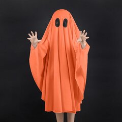 Unisex Kid Ghost Kostüüm Tüdrukule Halloweeni Meeldiv Kleit Cosplay Poiss White Boo Ghost Mantel Lapse Õudne trikk või kohtlemine цена и информация | Карнавальные костюмы | kaup24.ee