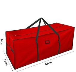 Jofons Jõulupuu Hoiukott Punane 83 X 13 X 34 Cm hind ja info | Hoiukastid ja -korvid | kaup24.ee