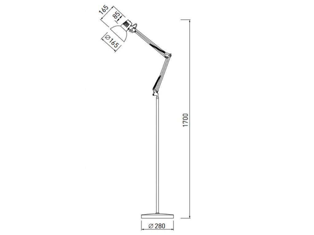 Põrandalamp Artemia F, 170 cm, hall 2300 цена и информация | Põrandalambid | kaup24.ee