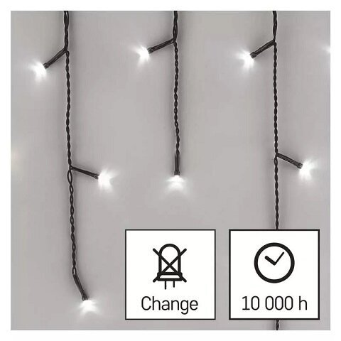 LED vanik/kardin, 230 Vac, 10 × 0,65 m, 600 x LED, külm valge, kontroller, EMOS цена и информация | Jõulutuled | kaup24.ee