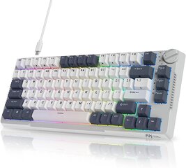 Royal Kludge RK H81 valge juhtmeta mehaaniline klaviatuur | 75%, Hot-swap, RGB, Blue Switches, US hind ja info | Klaviatuurid | kaup24.ee