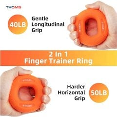 Силиконовый тренажер для рук - Spander THOMS Strengthener 78 мм. 50-60 Lbs цена и информация | Эспандеры | kaup24.ee