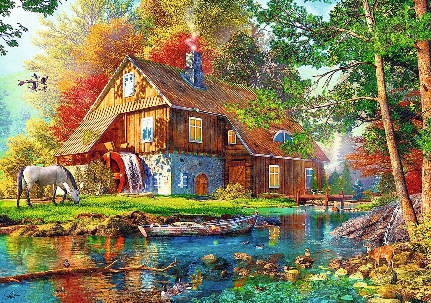 Puzzle 500 Hut Trefl jõe ääres Premium kvaliteet цена и информация | Pusled | kaup24.ee