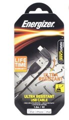 Energizer Hardcase Lightning Resistant Metallic 1.2m, Must (C41UBLIGBKM) цена и информация | Borofone 43757-uniw | kaup24.ee