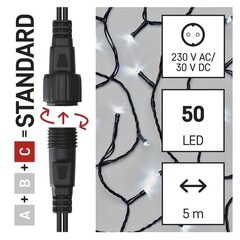 CONNECT CHAIN 50LED 5M IP44 CW hind ja info | Jõulutuled | kaup24.ee