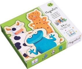 Puidust magnetiga pusle Hullunud loomad Djeco, DJ03111 hind ja info | Imikute mänguasjad | kaup24.ee