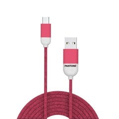 PANTONE Кабель USB - microUSB 1,5м 2,4A PT-MC001-5 Розовый 184C цена и информация | Кабели и провода | kaup24.ee