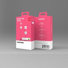 PANTONE Кабель USB - microUSB 1,5м 2,4A PT-MC001-5 Розовый 184C цена и информация | Кабели и провода | kaup24.ee