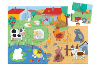 Пазл животных фермы с разными текстурами, 20 деталей DJ07117, 3 г.+ цена и информация | Развивающие игрушки | kaup24.ee