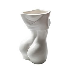 Body Art Vase Woman Planter Pot Ceramic Sculpture Vases, Human Flower Vase Resin Vases Female Form Butt Plant Pot With Drainage Holes, Matt White цена и информация | Вазы | kaup24.ee