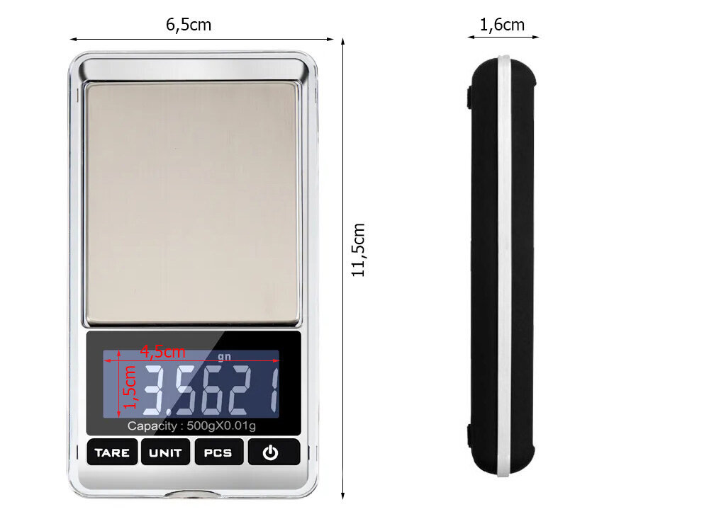 Elektroonilised kaalud Perfee 500g/0,01g hind ja info | Kaalud | kaup24.ee