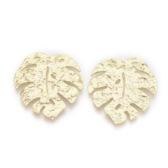 Monstera Leaf Ripats, Messing, 18K Kullatud, 30x29x1.5mm, 2 tk hind ja info | Ehete valmistamine, helmestamine | kaup24.ee