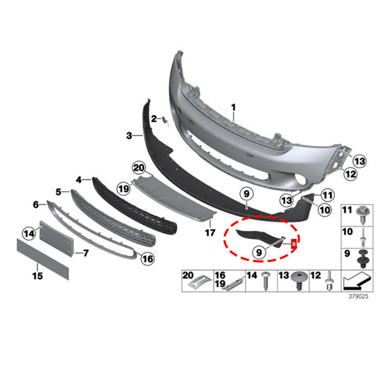 Auto esipõrkeraua poritiib Pritsmemudaklapi kaitse Mini Cooper R60 R61 2010-2016 51119802643 51119802644 hind ja info | Lisaseadmed | kaup24.ee