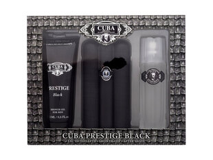 Komplekt Cuba Prestige Black, meestele, Tualettvesi, 90 ml+ raseerimisjärgne losjoon, 100ml+ Dušigeel, 200 ml hind ja info | Meeste parfüümid | kaup24.ee