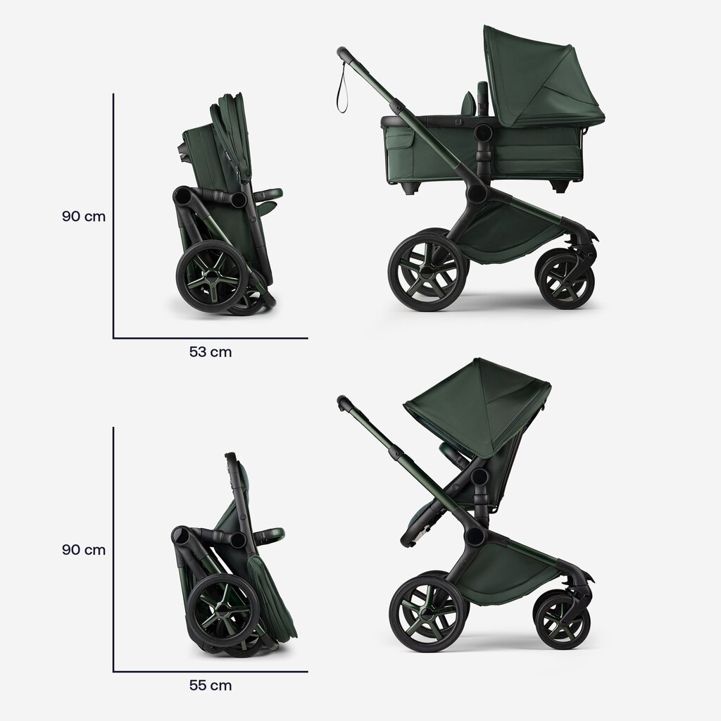 Bugaboo universaalne vanker Fox 5, Noir Limited Edition Midnight Green цена и информация | Vankrid, jalutuskärud | kaup24.ee