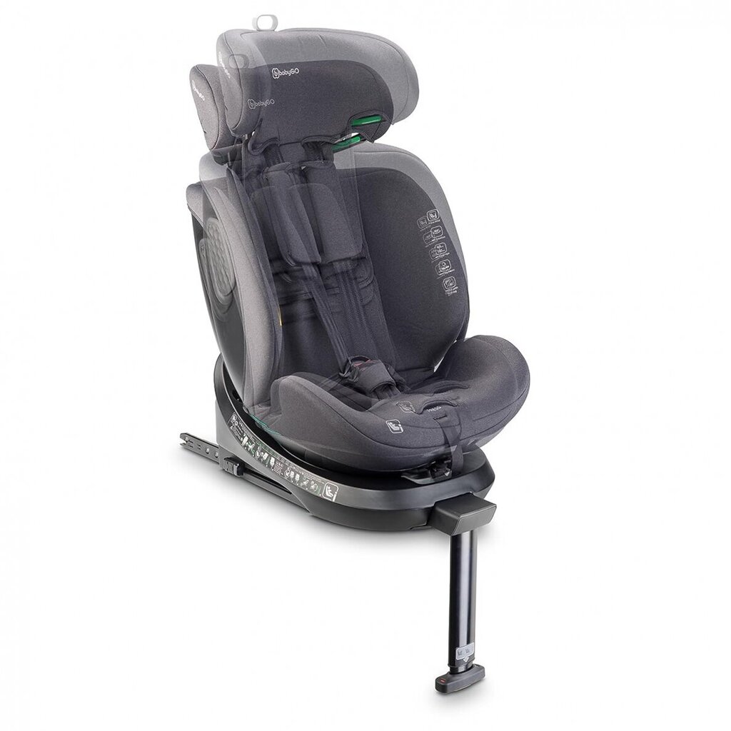 Turvatool BabyGo, Move Isofix 360, Green 0-36 kg цена и информация | Turvatoolid | kaup24.ee