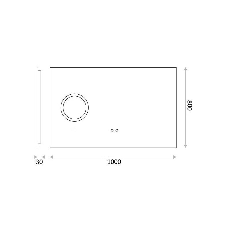 LED-valgustusega peegel LYFCO 206-6-32-1, 100x80 hind ja info | Vannitoa peeglid | kaup24.ee