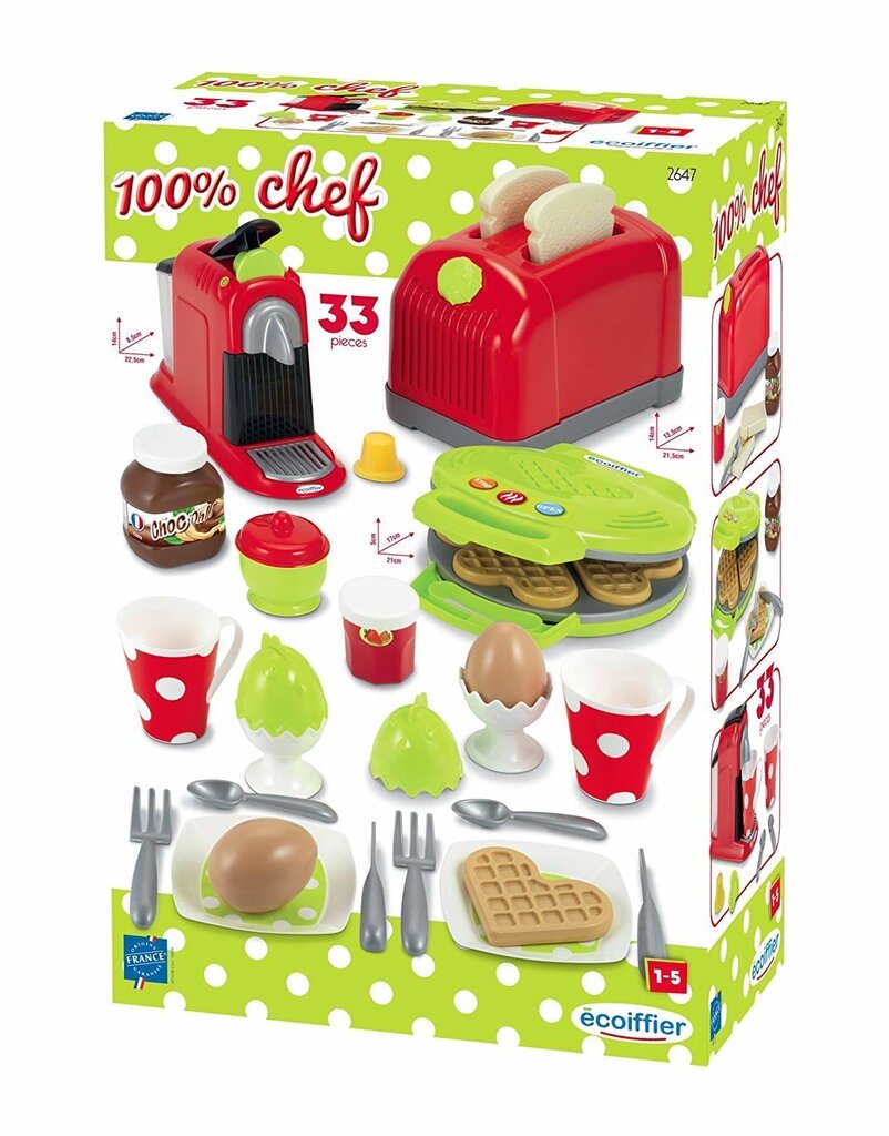 Ecoiffier hommikusöögi valmistamise komplekt kohvimasina ja rösteriga lastele hind ja info | Tüdrukute mänguasjad | kaup24.ee