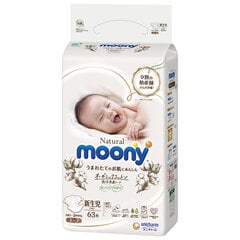 Jaapani mähkmed Moony Natural NB 0-5 kg, 63 tk. цена и информация | Moony Товары для детей и младенцев | kaup24.ee