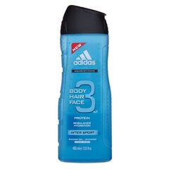 Adidas 3 After Sport dušigeel meestele 400 ml hind ja info | Seebid | kaup24.ee