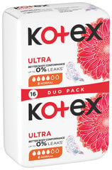 KOTEX Ultra Normal Гигиенические прокладки, 16шт. цена и информация | Тампоны, гигиенические прокладки для критических дней, ежедневные прокладки | kaup24.ee